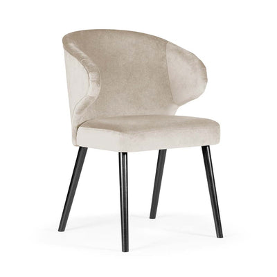 Royal Chair | Ivoor Velvet With Black Legs