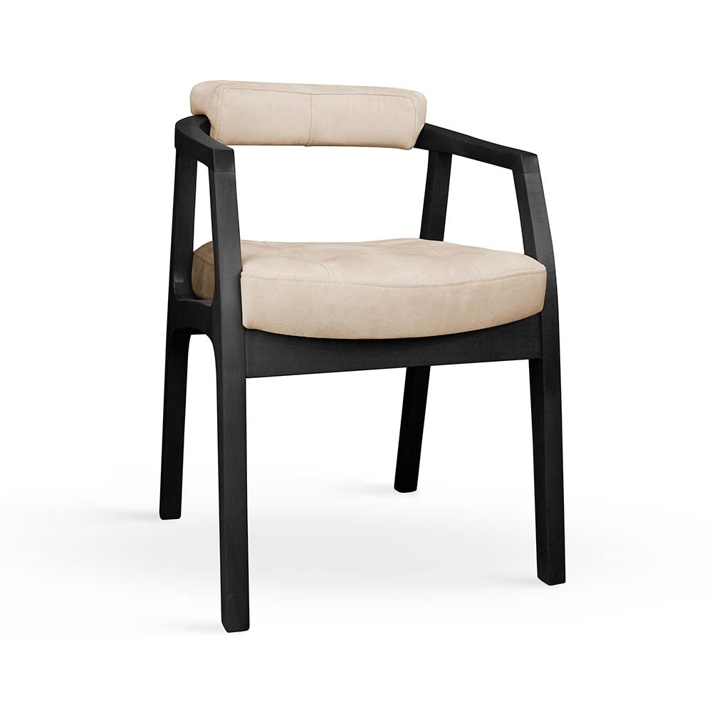 Chiro | Black Chair with Leather Seat