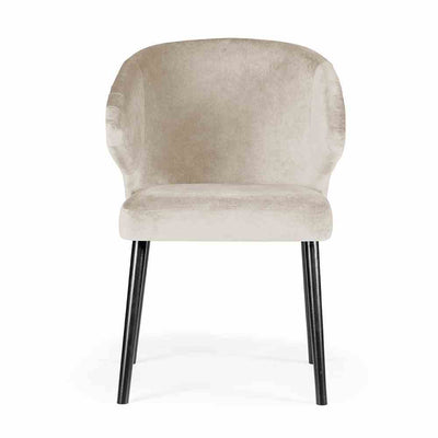 Royal Chair | Ivoor Velvet With Black Legs